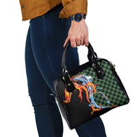 Japanese Asanoha Pattern Shoulder Handbag Sun Flame Slayer Dragon Hinokami Kagura Spirit - Wonder Print Shop
