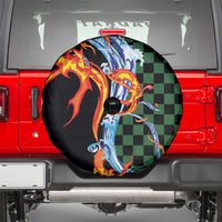 Japanese Asanoha Pattern Spare Tire Cover Sun Flame Slayer Dragon Hinokami Kagura Spirit - Wonder Print Shop