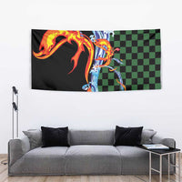Japanese Asanoha Pattern Tapestry Sun Flame Slayer Dragon Hinokami Kagura Spirit - Wonder Print Shop
