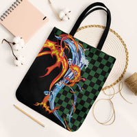 Japanese Asanoha Pattern Tote Bag Sun Flame Slayer Dragon Hinokami Kagura Spirit - Wonder Print Shop
