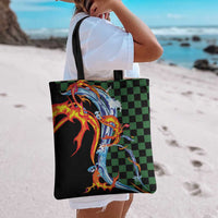 Japanese Asanoha Pattern Tote Bag Sun Flame Slayer Dragon Hinokami Kagura Spirit - Wonder Print Shop