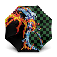 Japanese Asanoha Pattern Umbrella Sun Flame Slayer Dragon Hinokami Kagura Spirit - Wonder Print Shop