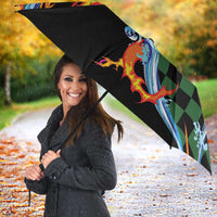 Japanese Asanoha Pattern Umbrella Sun Flame Slayer Dragon Hinokami Kagura Spirit - Wonder Print Shop