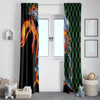 Japanese Asanoha Pattern Window Curtain Sun Flame Slayer Dragon Hinokami Kagura Spirit - Wonder Print Shop