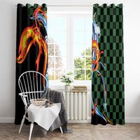 Japanese Asanoha Pattern Window Curtain Sun Flame Slayer Dragon Hinokami Kagura Spirit - Wonder Print Shop