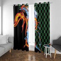 Japanese Asanoha Pattern Window Curtain Sun Flame Slayer Dragon Hinokami Kagura Spirit - Wonder Print Shop