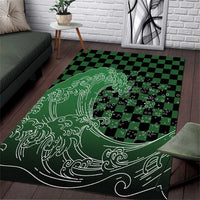 Japanese Asanoha Pattern Area Rug Water Breathing Slayer Dragon - Wonder Print Shop
