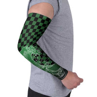 Japanese Asanoha Pattern Arm Sleeves Water Breathing Slayer Dragon - Wonder Print Shop