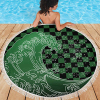 Japanese Asanoha Pattern Beach Blanket Water Breathing Slayer Dragon - Wonder Print Shop