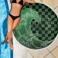 Japanese Asanoha Pattern Beach Blanket Water Breathing Slayer Dragon - Wonder Print Shop