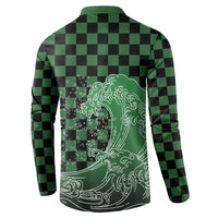 Japanese Asanoha Pattern Button Sweatshirt Water Breathing Slayer Dragon - Wonder Print Shop