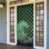Japanese Asanoha Pattern Door Cover Water Breathing Slayer Dragon - Wonder Print Shop