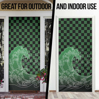 Japanese Asanoha Pattern Door Cover Water Breathing Slayer Dragon - Wonder Print Shop