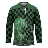 Japanese Asanoha Pattern Hockey Jersey Water Breathing Slayer Dragon - Wonder Print Shop