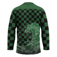 Japanese Asanoha Pattern Hockey Jersey Water Breathing Slayer Dragon - Wonder Print Shop