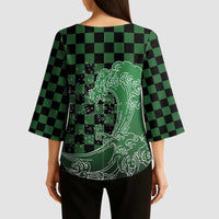 Japanese Asanoha Pattern Kimono Sleeve Blouse Water Breathing Slayer Dragon - Wonder Print Shop