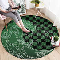 Japanese Asanoha Pattern Round Carpet Water Breathing Slayer Dragon - Wonder Print Shop