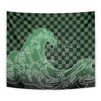 Japanese Asanoha Pattern Tapestry Water Breathing Slayer Dragon - Wonder Print Shop