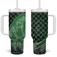 Japanese Asanoha Pattern Tumbler With Handle Water Breathing Slayer Dragon - Wonder Print Shop