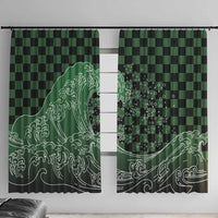 Japanese Asanoha Pattern Window Curtain Water Breathing Slayer Dragon - Wonder Print Shop