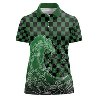 Japanese Asanoha Pattern Women Polo Shirt Water Breathing Slayer Dragon - Wonder Print Shop