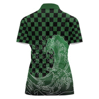Japanese Asanoha Pattern Women Polo Shirt Water Breathing Slayer Dragon - Wonder Print Shop