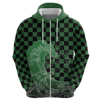 Japanese Asanoha Pattern Zip Hoodie Water Breathing Slayer Dragon - Wonder Print Shop
