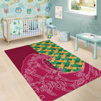 Japanese Bishamon-Kikkou Pattern Area Rug Water Pillar Silent River Flow - Wonder Print Shop