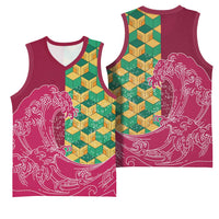 Japanese Bishamon-Kikkou Pattern Basketball Jersey Water Pillar Silent River Flow - Wonder Print Shop