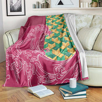 Japanese Bishamon-Kikkou Pattern Blanket Water Pillar Silent River Flow - Wonder Print Shop