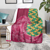 Japanese Bishamon-Kikkou Pattern Blanket Water Pillar Silent River Flow - Wonder Print Shop