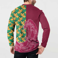 Japanese Bishamon-Kikkou Pattern Button Sweatshirt Water Pillar Silent River Flow - Wonder Print Shop