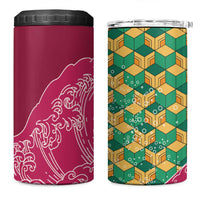 Japanese Bishamon-Kikkou Pattern 4 in 1 Can Cooler Tumbler Water Pillar Silent River Flow - Wonder Print Shop
