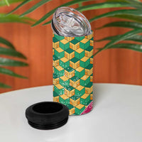 Japanese Bishamon-Kikkou Pattern 4 in 1 Can Cooler Tumbler Water Pillar Silent River Flow - Wonder Print Shop