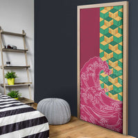 Japanese Bishamon-Kikkou Pattern Door Cover Water Pillar Silent River Flow - Wonder Print Shop