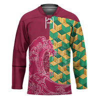 Japanese Bishamon-Kikkou Pattern Hockey Jersey Water Pillar Silent River Flow - Wonder Print Shop