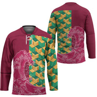 Japanese Bishamon-Kikkou Pattern Hockey Jersey Water Pillar Silent River Flow - Wonder Print Shop