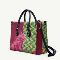 Japanese Bishamon-Kikkou Pattern Leather Bag Water Pillar Silent River Flow - Wonder Print Shop