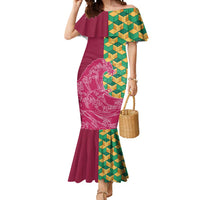 Japanese Bishamon-Kikkou Pattern Mermaid Dress Water Pillar Silent River Flow - Wonder Print Shop