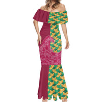 Japanese Bishamon-Kikkou Pattern Mermaid Dress Water Pillar Silent River Flow - Wonder Print Shop