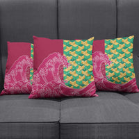 Japanese Bishamon-Kikkou Pattern Pillow Cover Water Pillar Silent River Flow - Wonder Print Shop