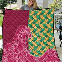 Japanese Bishamon-Kikkou Pattern Quilt Water Pillar Silent River Flow - Wonder Print Shop