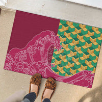 Japanese Bishamon-Kikkou Pattern Rubber Doormat Water Pillar Silent River Flow - Wonder Print Shop