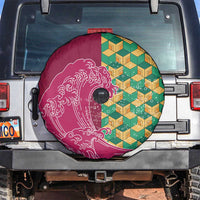 Japanese Bishamon-Kikkou Pattern Spare Tire Cover Water Pillar Silent River Flow - Wonder Print Shop