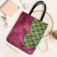 Japanese Bishamon-Kikkou Pattern Tote Bag Water Pillar Silent River Flow - Wonder Print Shop