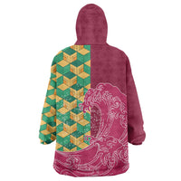 Japanese Bishamon-Kikkou Pattern Wearable Blanket Hoodie Water Pillar Silent River Flow - Wonder Print Shop