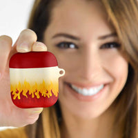 Japanese Kaen Pattern AirPods Case Flame Pillar Blazing Lion Heart - Wonder Print Shop