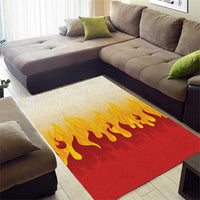 Japanese Kaen Pattern Area Rug Flame Pillar Blazing Lion Heart - Wonder Print Shop