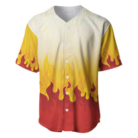 Japanese Kaen Pattern Baseball Jersey Flame Pillar Blazing Lion Heart - Wonder Print Shop
