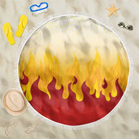 Japanese Kaen Pattern Beach Blanket Flame Pillar Blazing Lion Heart - Wonder Print Shop